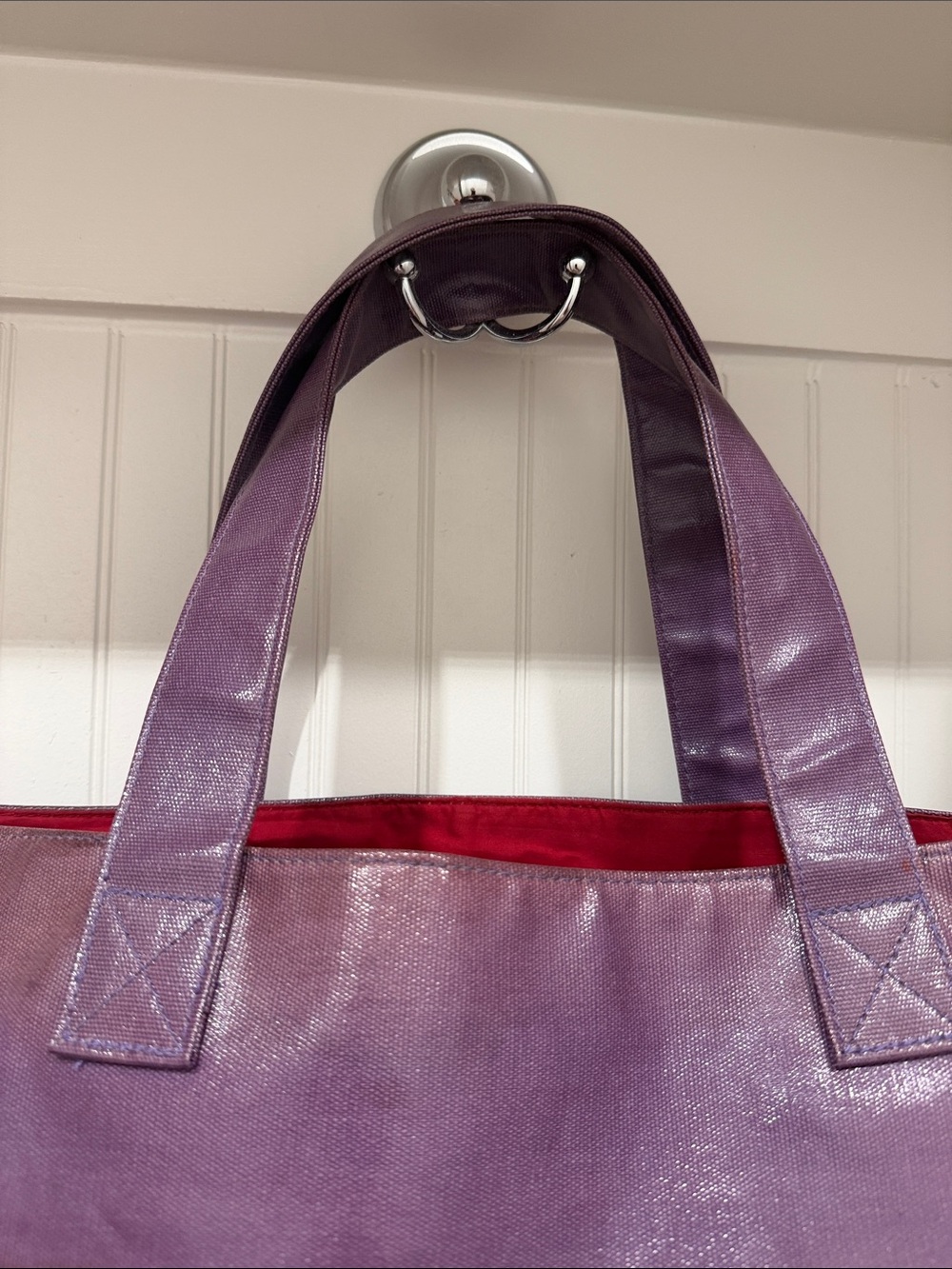 Marc Jacobs Purple Tote with Pink Logo - Picture 3 of 5